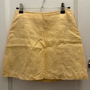 Reformation Butter Yellow Linen Skirt